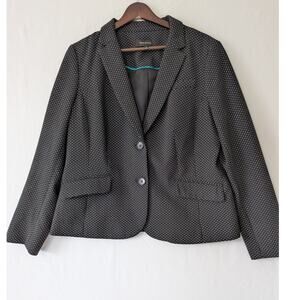 Talbots Womens Black Polka-dot Blazer Size 12 Wool Blend Career‎ Office Corpcore